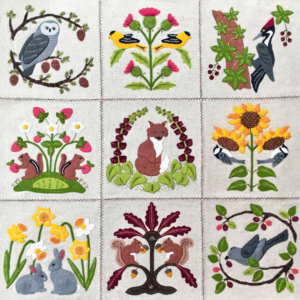 Wool Applique Patterns Kits for ALL 24 Floral Blocks for the four Seasons  of Flowers Wool Quilt Wall Hanging Table Runner Bed Rug 
